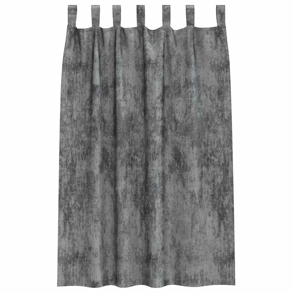 Tende in Velluto con tende 2 pcs Grigio 175 x 140 cm Velluto | homemem39