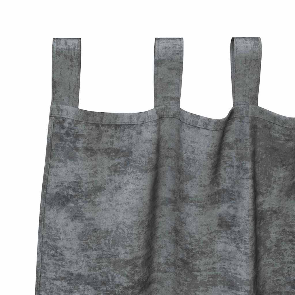 Tende in Velluto con tende 2 pcs Grigio 225 x 140 cm Velluto | homemem39