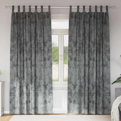 Tende in Velluto con tende 2 pcs Grigio 225 x 140 cm Velluto | homemem39