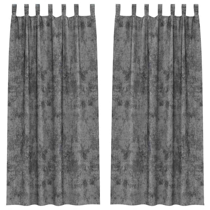 Tende in Velluto con tende 2 pcs Grigio 225 x 140 cm Velluto | homemem39