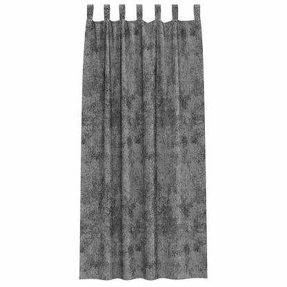 Tende in Velluto con tende 2 pcs Grigio 245 x 140 cm Velluto | homemem39