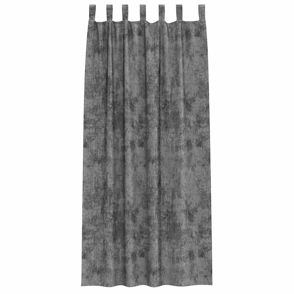 Tende in Velluto con tende 2 pcs Grigio 260 x 140 cm Velluto | homemem39