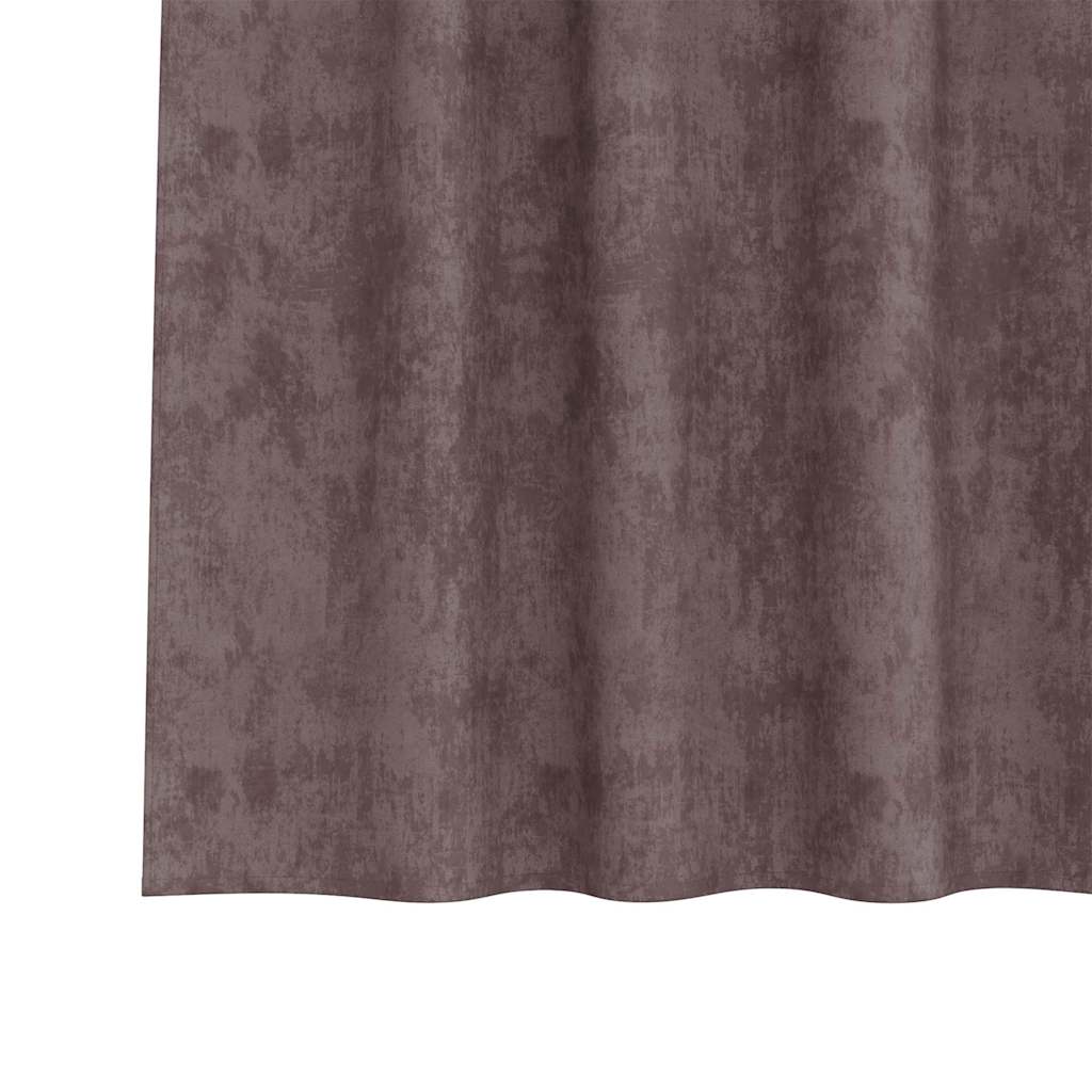 Tende in Velluto con tende 2 pcs Marrone 140 x 140 cm Velluto | homemem39