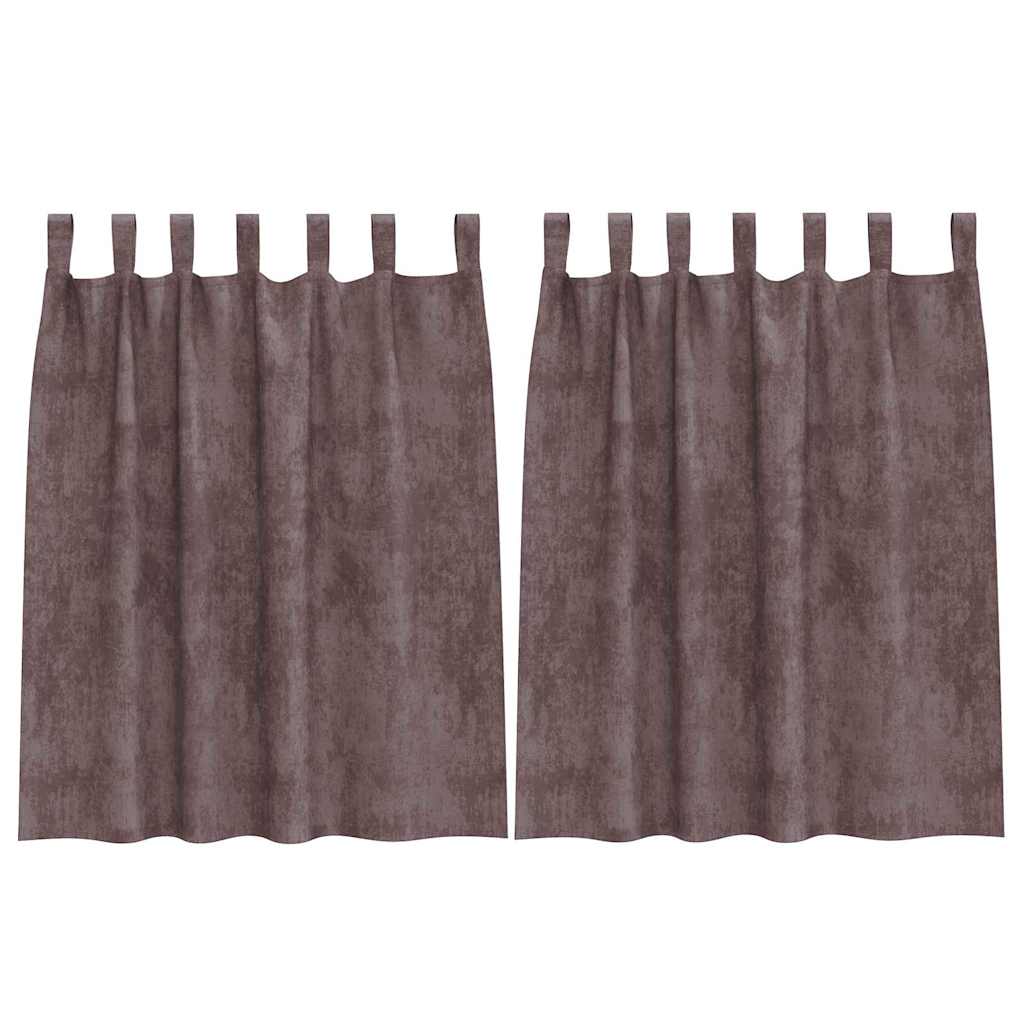Tende in Velluto con tende 2 pcs Marrone 140 x 140 cm Velluto | homemem39