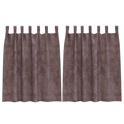 Tende in Velluto con tende 2 pcs Marrone 140 x 140 cm Velluto | homemem39