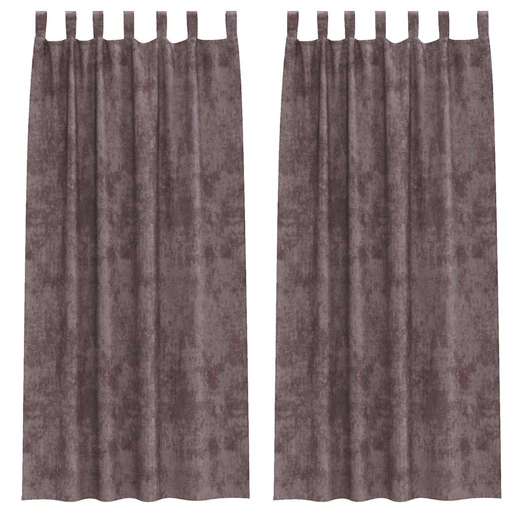 Tende in Velluto con tende 2 pcs Marrone 225 x 140 cm Velluto | homemem39