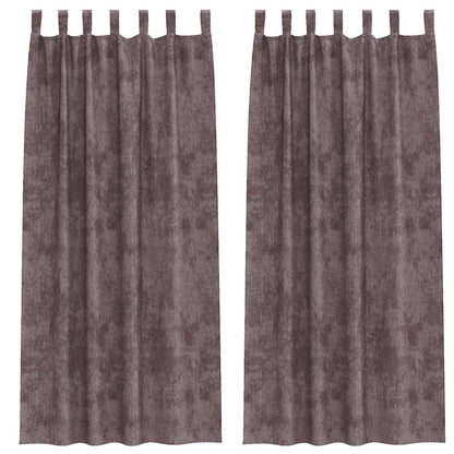 Tende in Velluto con tende 2 pcs Marrone 245 x 140 cm Velluto | homemem39