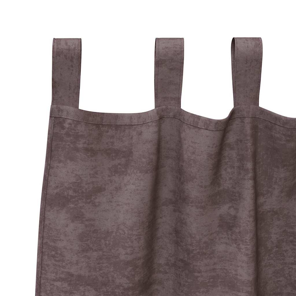 Tende in Velluto con tende 2 pcs Marrone 260 x 140 cm Velluto | homemem39