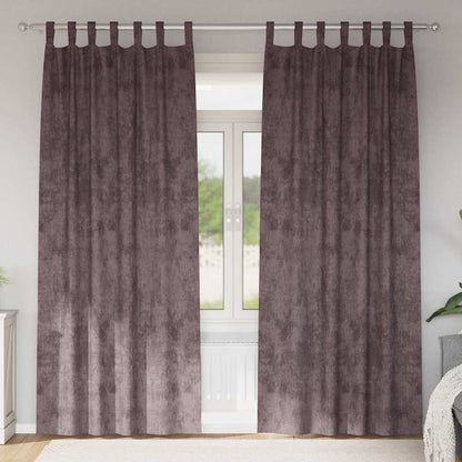 Tende in Velluto con tende 2 pcs Marrone 260 x 140 cm Velluto | homemem39
