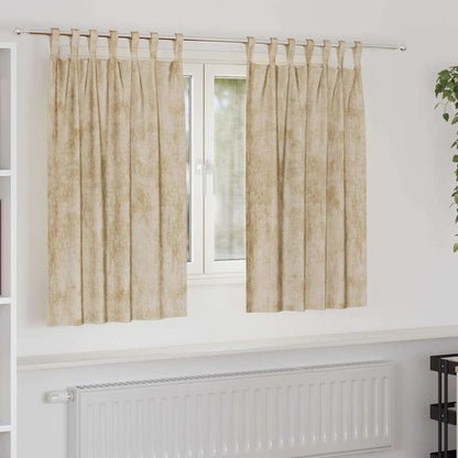 Tende in Velluto con tende 2 pcs Crema 140 x 140 cm Velluto | homemem39