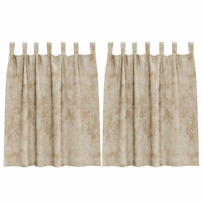 Tende in Velluto con tende 2 pcs Crema 140 x 140 cm Velluto | homemem39