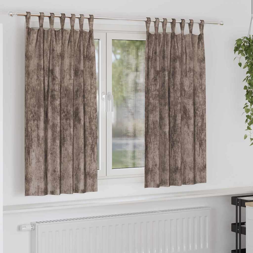 Tende in Velluto 2 pcs Cappuccino 175 x 140 cm Velluto | homemem39