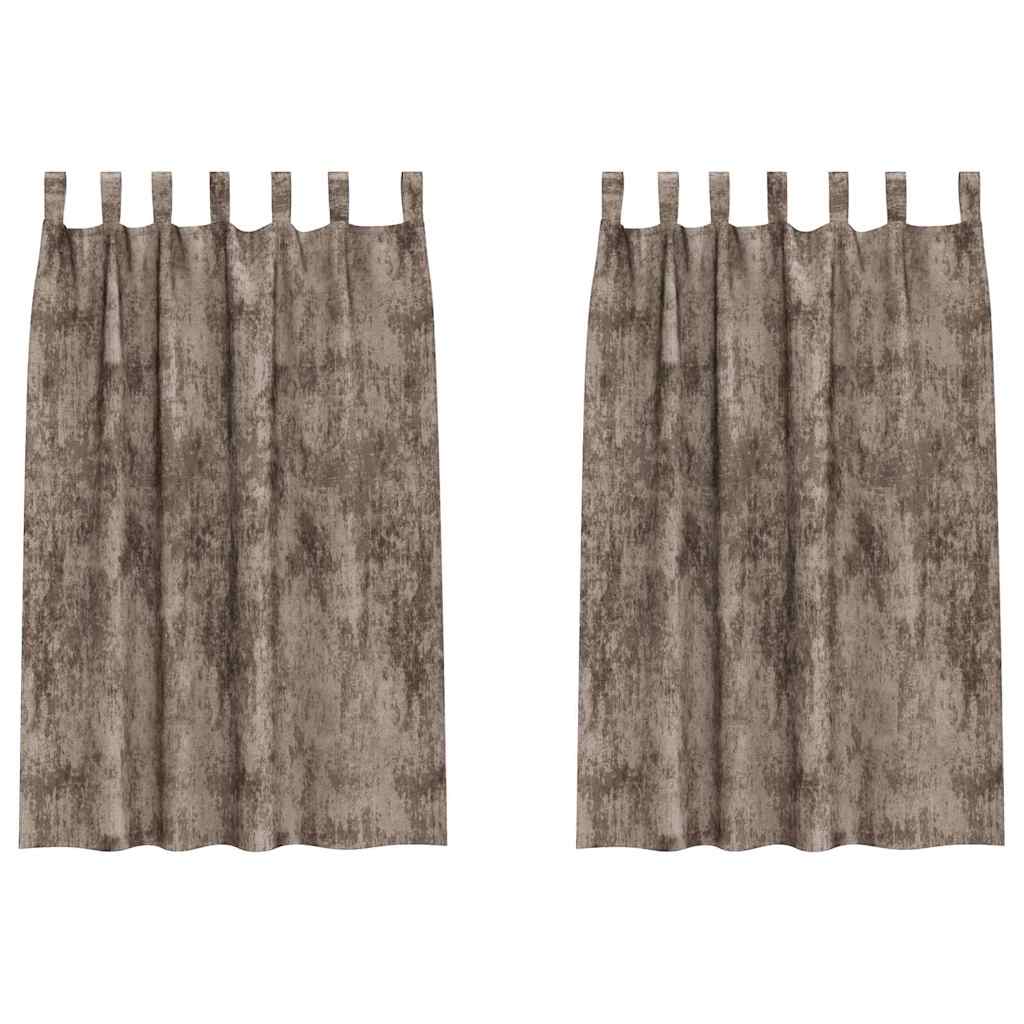 Tende in Velluto 2 pcs Cappuccino 175 x 140 cm Velluto | homemem39