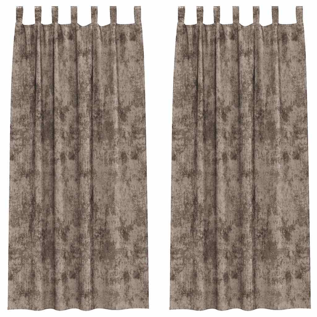 Tende in Velluto 2 pcs Cappuccino 260 x 140 cm Velluto | homemem39
