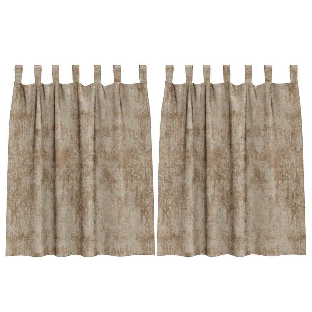 Tende in Velluto con tende 2 pcs Champagne 140 x 140 cm Velluto | homemem39