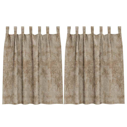 Tende in Velluto con tende 2 pcs Champagne 140 x 140 cm Velluto | homemem39