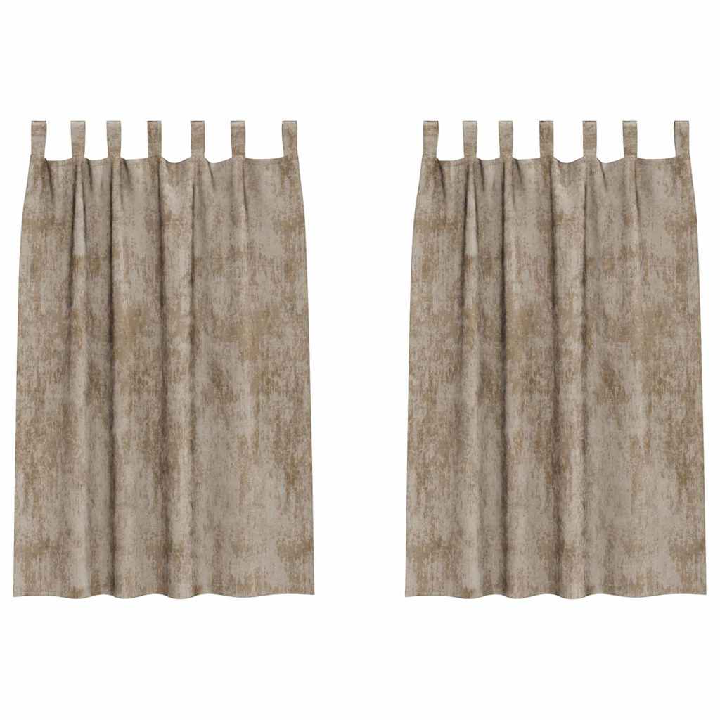 Tende in Velluto con tende 2 pcs Champagne 175 x 140 cm Velluto | homemem39