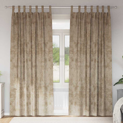 Tende in Velluto con tende 2 pcs Champagne 245 x 140 cm Velluto | homemem39
