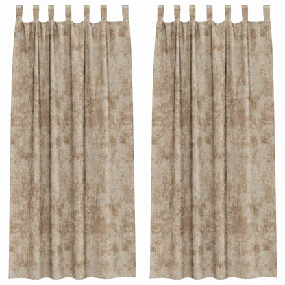 Tende in Velluto con tende 2 pcs Champagne 245 x 140 cm Velluto | homemem39