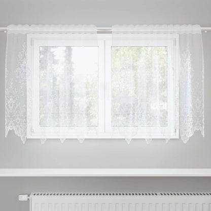 Tenda in Pizzo con tende Bianco 100 x 150 cm Poliestere | homemem39