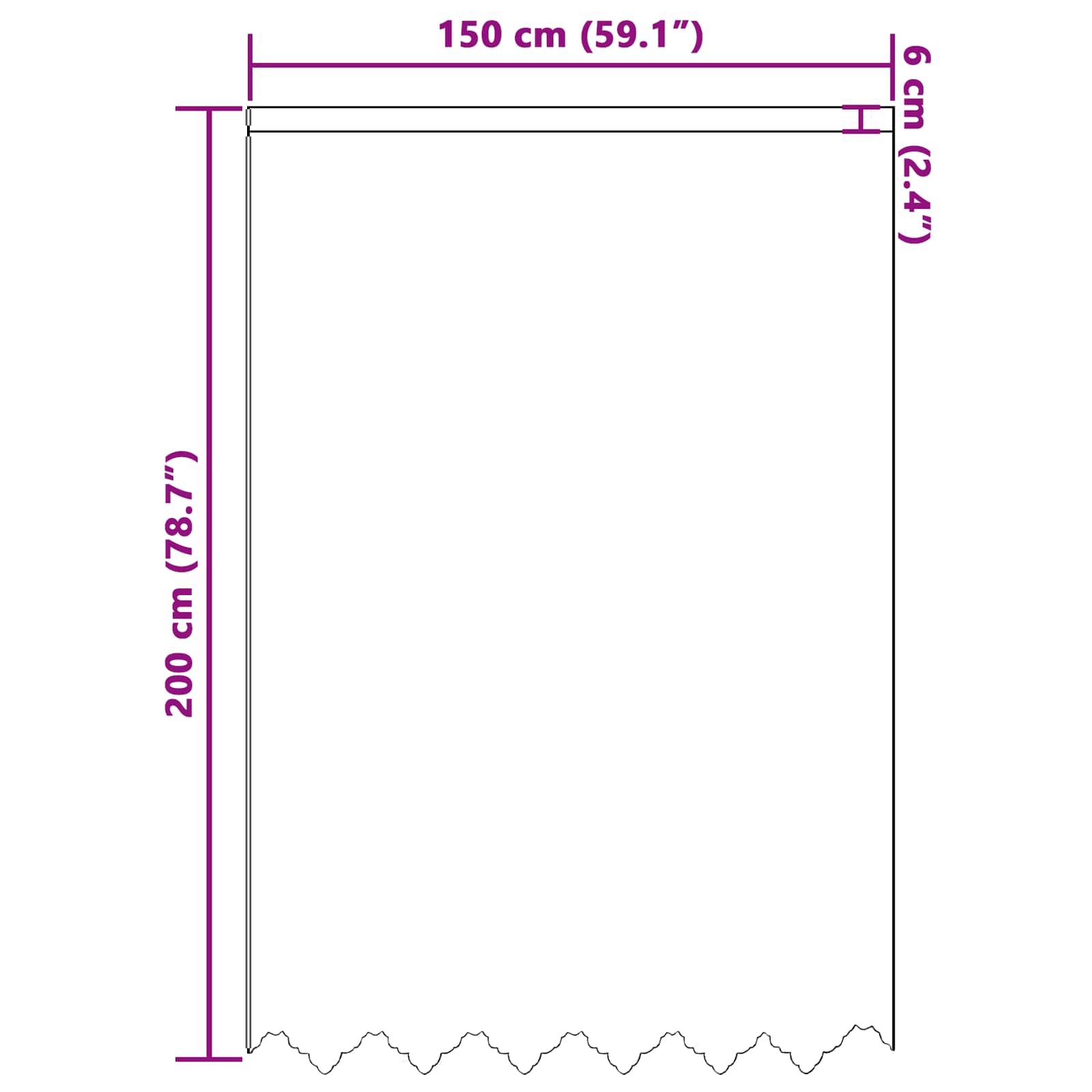 Tenda in Pizzo con tende Bianco 200 x 150 cm Poliestere | homemem39