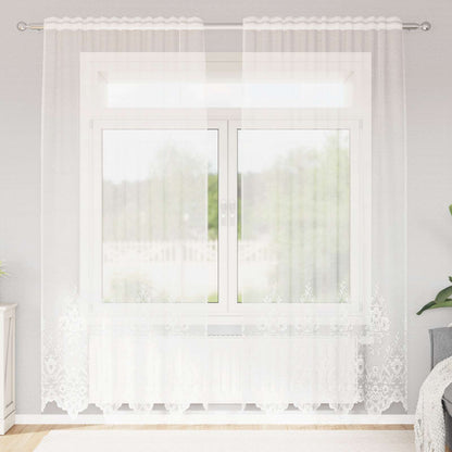 Tenda in Pizzo con tende Floreale Bianco 245x150cm Poliestere | homemem39