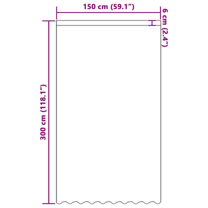 Tenda in Pizzo con tende Bianco 150x300cm Poliestere