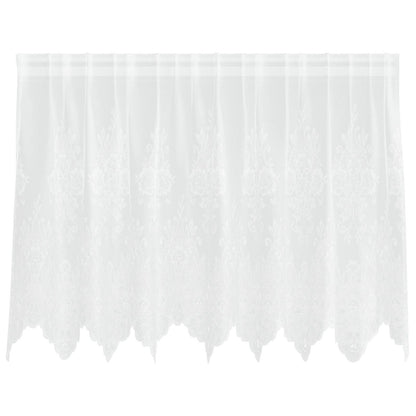 Tenda in Pizzo con tende Floreale Bianco 80 x 200 cm Poliestere | homemem39