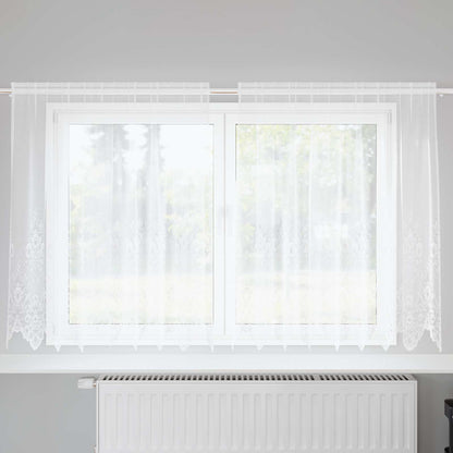 Tenda in Pizzo con tende Bianco 160 x 200 cm Poliestere | homemem39