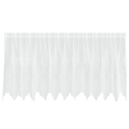 Tenda in Pizzo con tende Floreale Bianco 80 x 300 cm Poliestere | homemem39