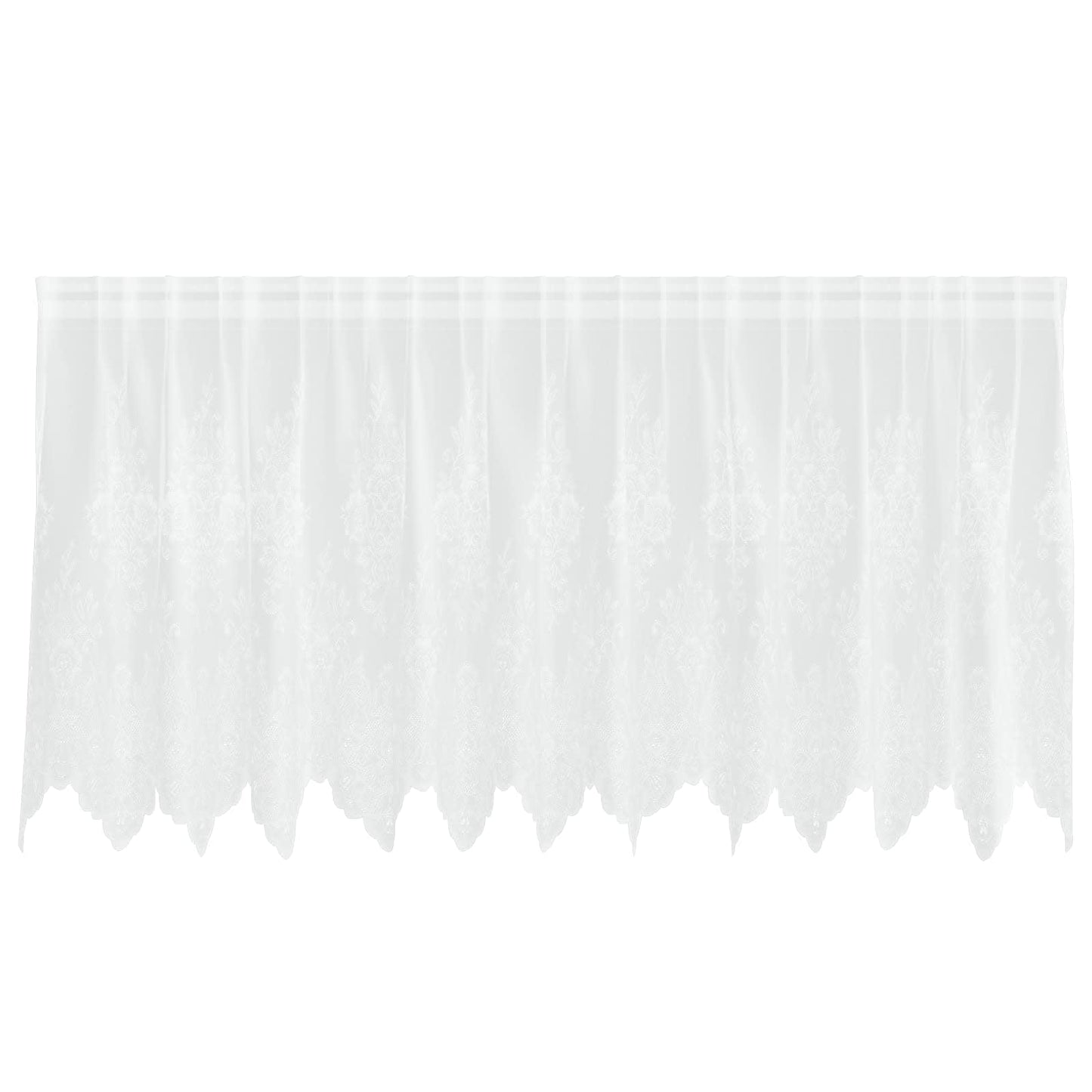 Tenda in Pizzo con tende Bianco 120 x 300 cm Poliestere | homemem39