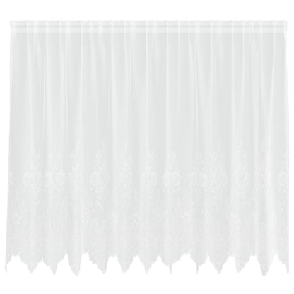 Tenda in Pizzo con tende Bianco 140 x 300 cm Poliestere | homemem39