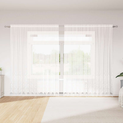 Tenda in Pizzo con tende Bianco 220 x 300 cm Poliestere | homemem39