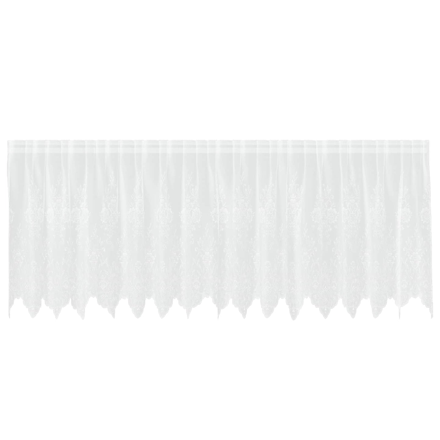 Tenda in Pizzo con tende Floreale Bianco 80 x 400 cm Poliestere | homemem39