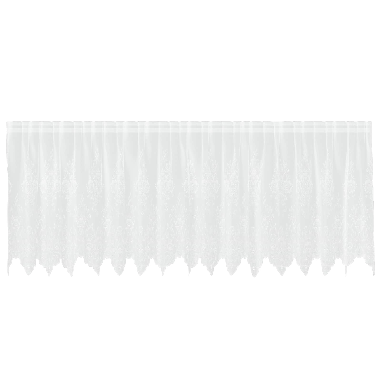 Tenda in Pizzo con tende Floreale Bianco 80 x 400 cm Poliestere | homemem39