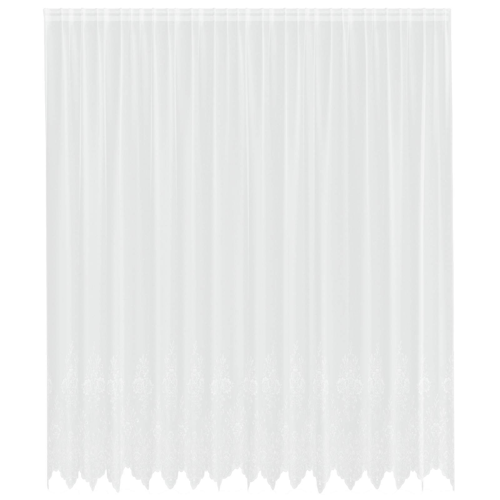Tenda in Pizzo con tende Bianco 260 x 400 cm Poliestere | homemem39