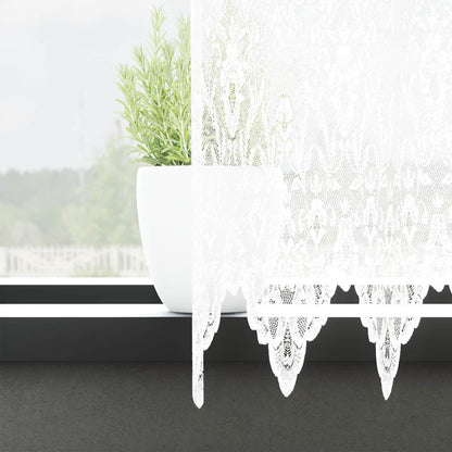 Tenda in Pizzo con tende Bianco 200 x 900 cm Poliestere | homemem39
