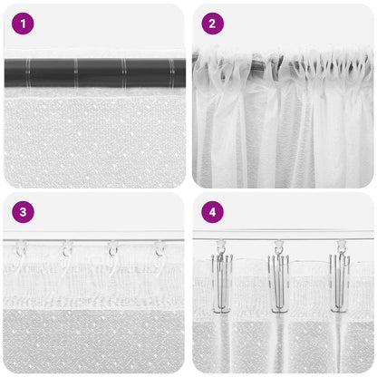 Tenda in Pizzo con tende Bianco 300 x 1200 cm Poliestere | homemem39