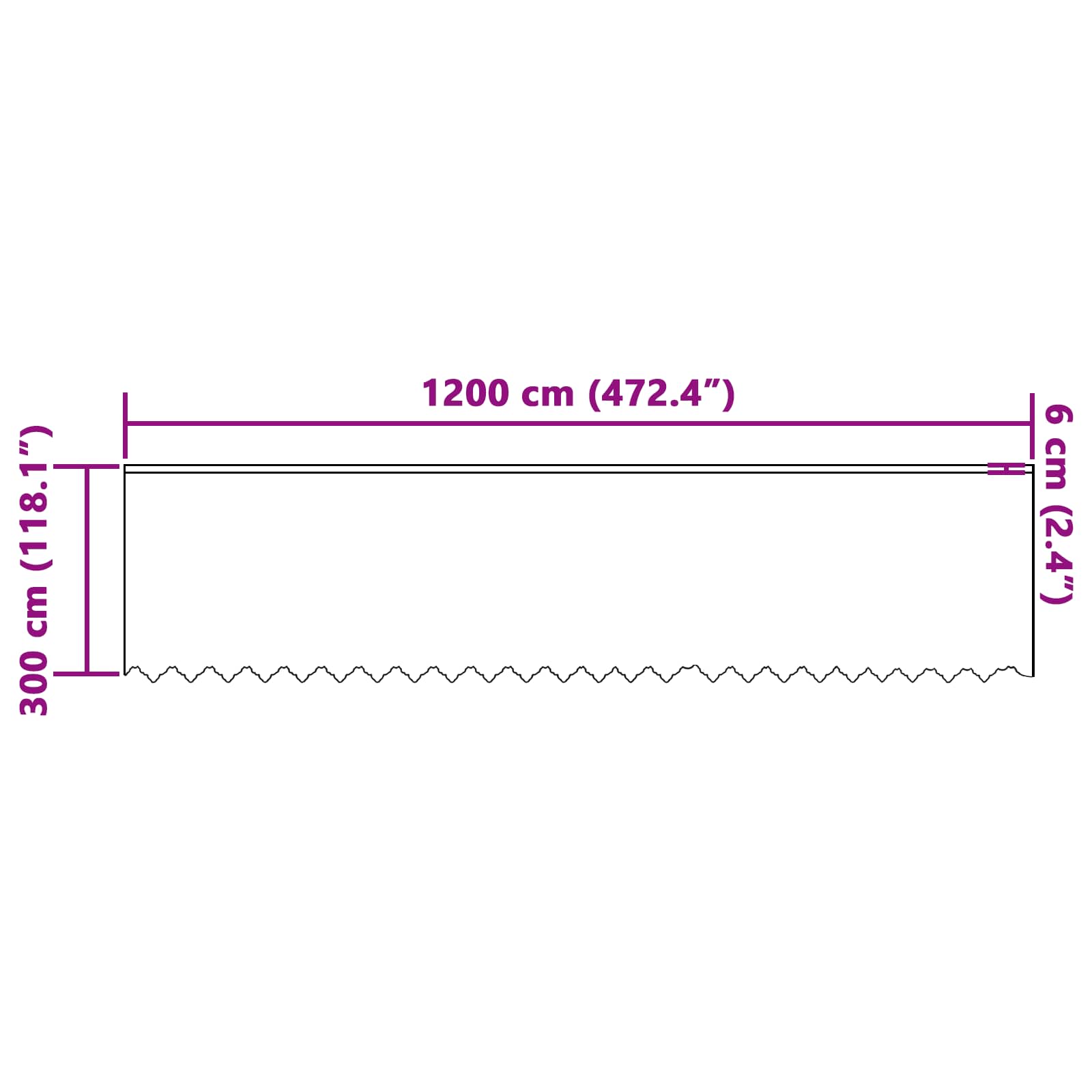 Tenda in Pizzo con tende Bianco 300 x 1200 cm Poliestere | homemem39