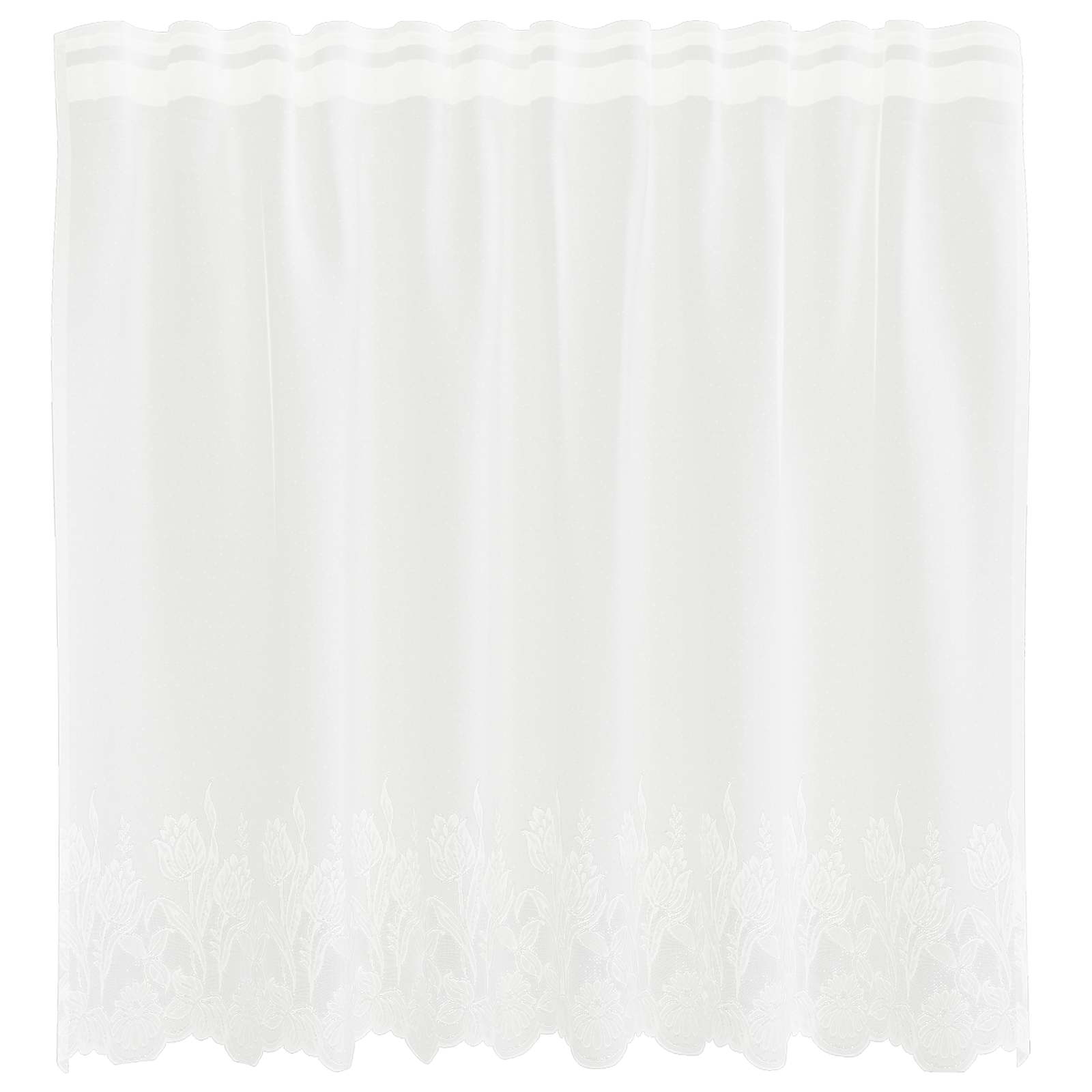 Tenda in Pizzo con tende Floreale Bianco 80 x 150 cm Poliestere | homemem39
