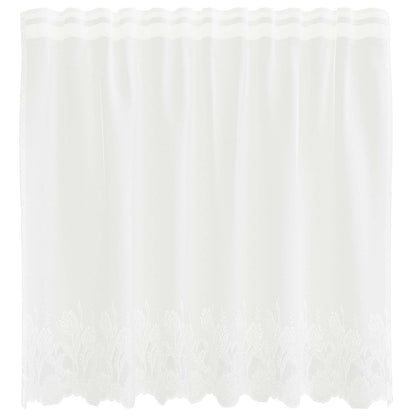 Tenda in Pizzo con tende Floreale Bianco 80 x 150 cm Poliestere | homemem39