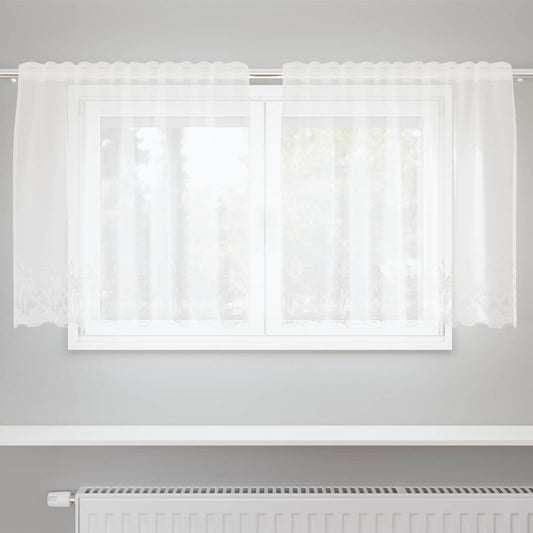 Tenda in Pizzo con tende Bianco 100 x 150 cm Poliestere