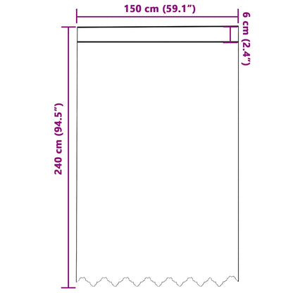 Tenda in Pizzo con tende Bianco 240 x 150 cm Poliestere