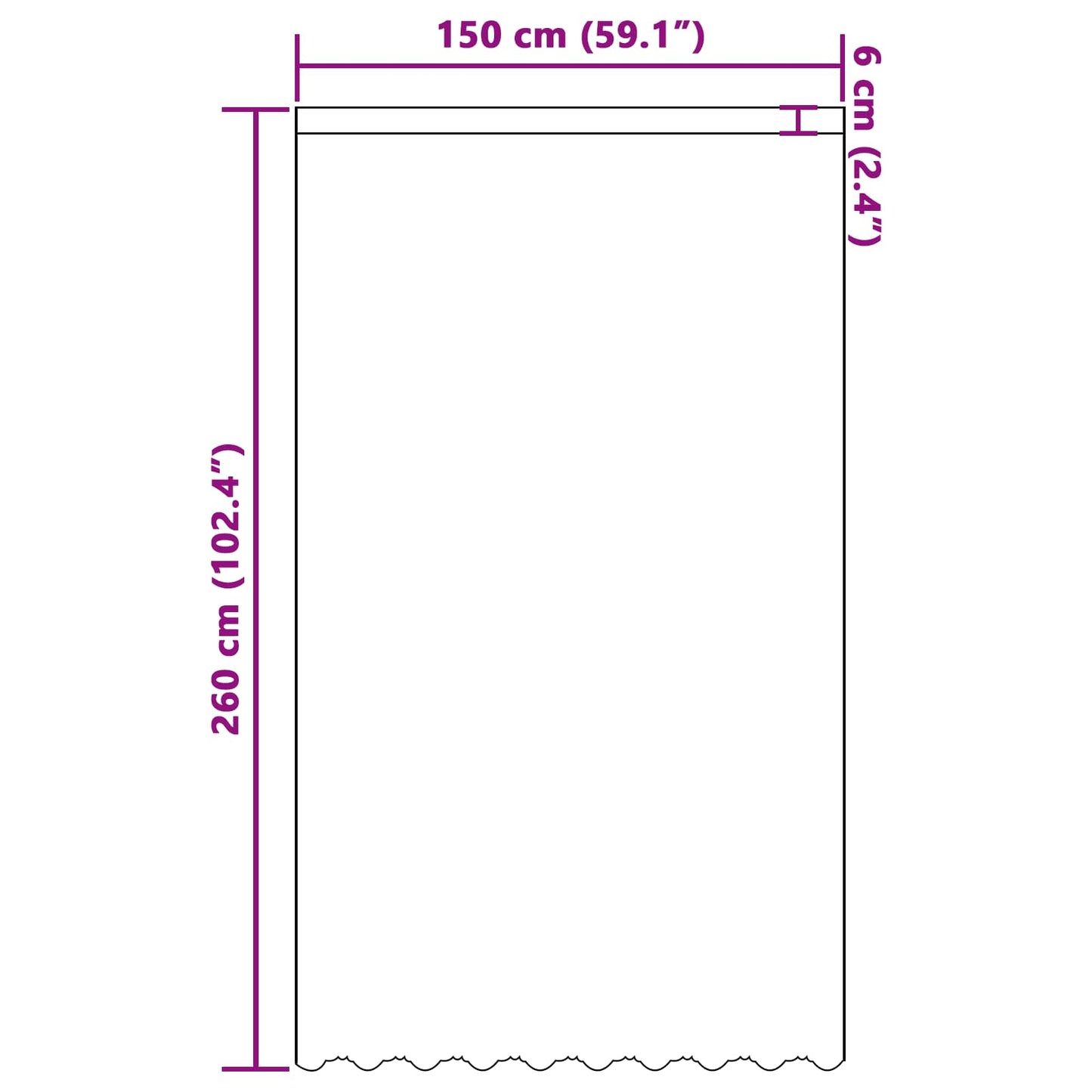 Tenda in Pizzo con tende Bianco 260 x 150 cm Poliestere | homemem39