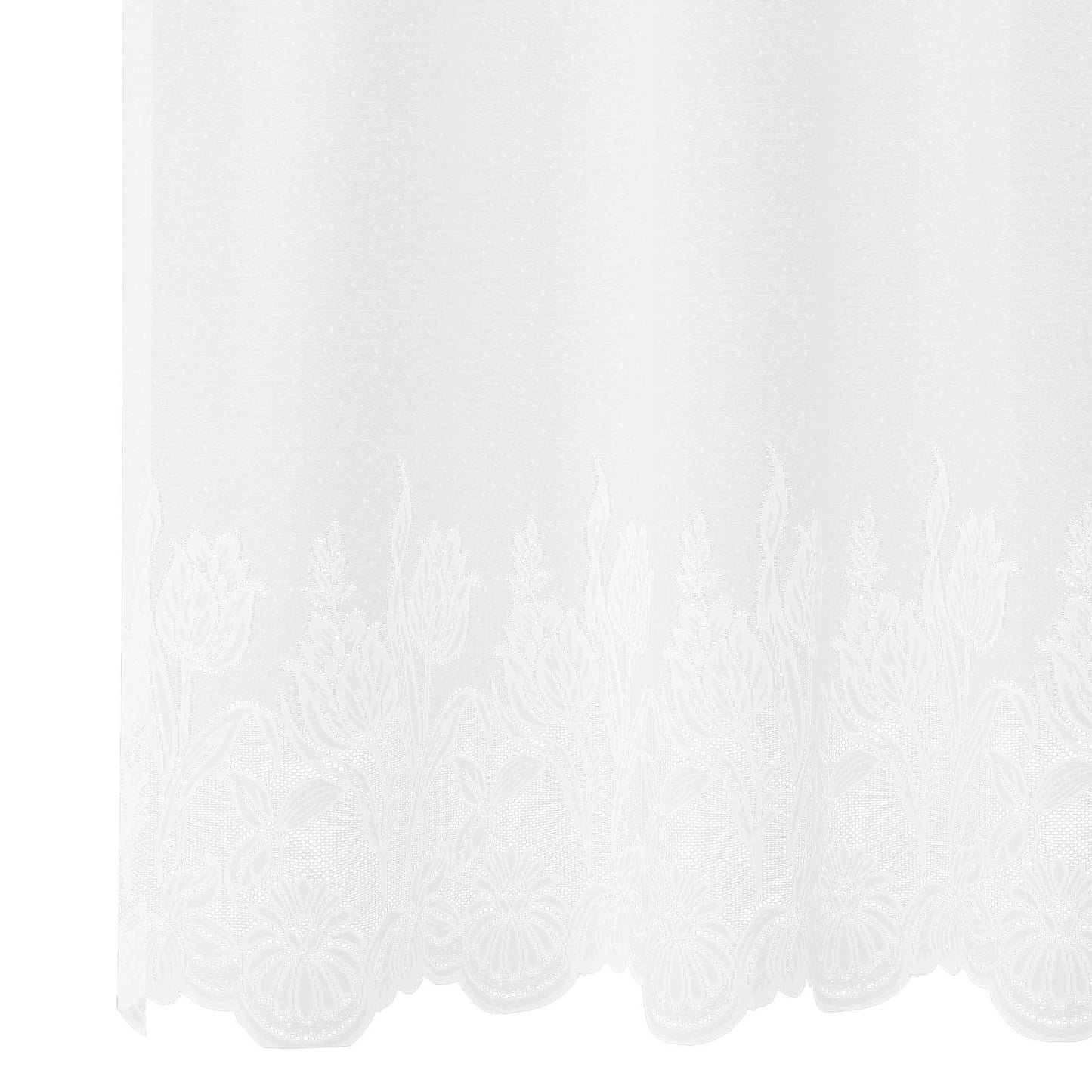 Tenda in Pizzo con tende Floreale Bianco 80 x 200 cm Poliestere | homemem39