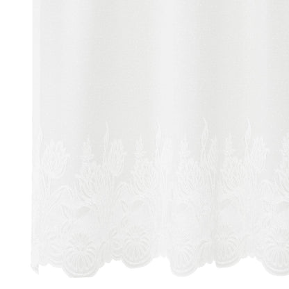 Tenda in Pizzo con tende Floreale Bianco 80 x 200 cm Poliestere | homemem39
