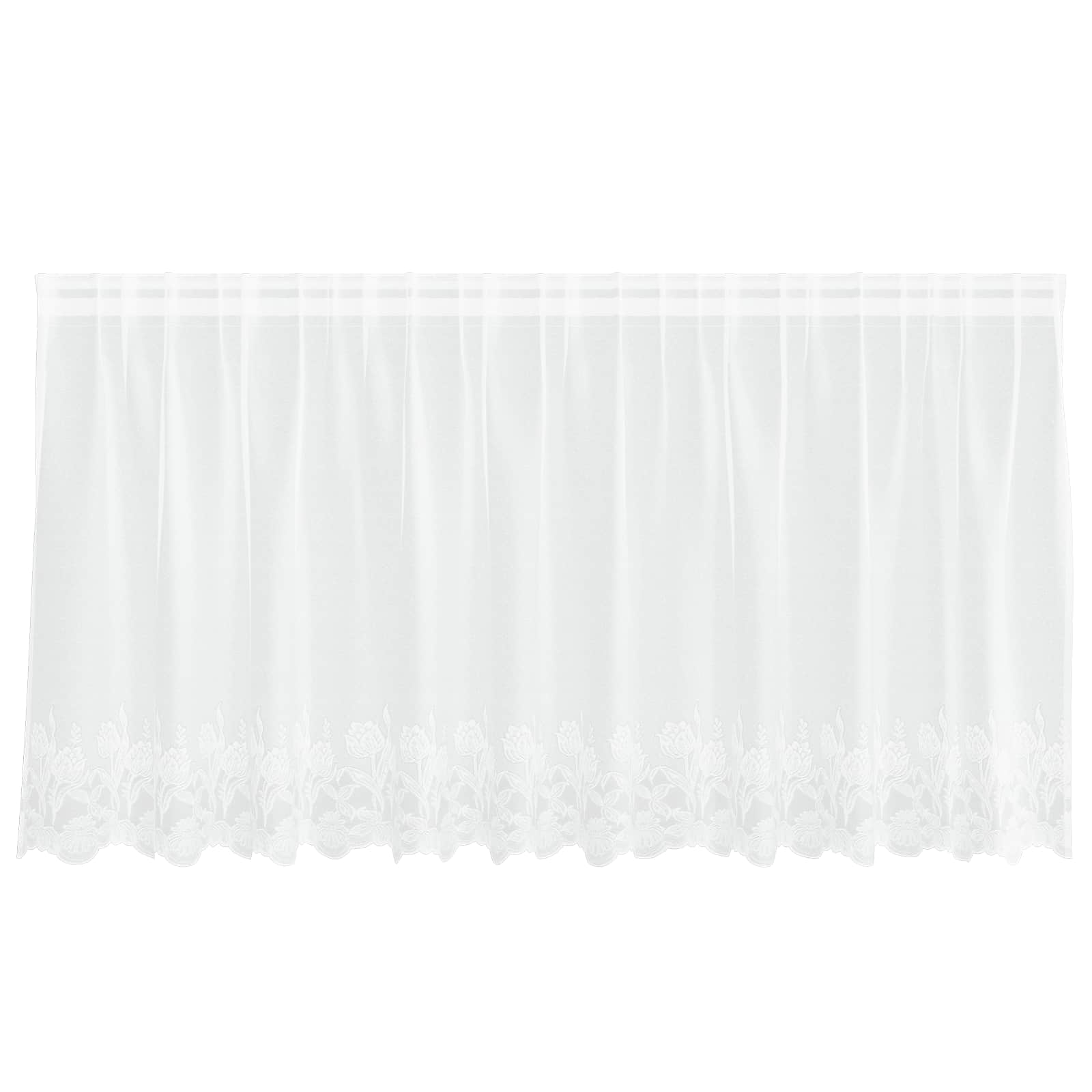 Tenda in Pizzo con tende Bianco 100 x 300 cm Poliestere | homemem39