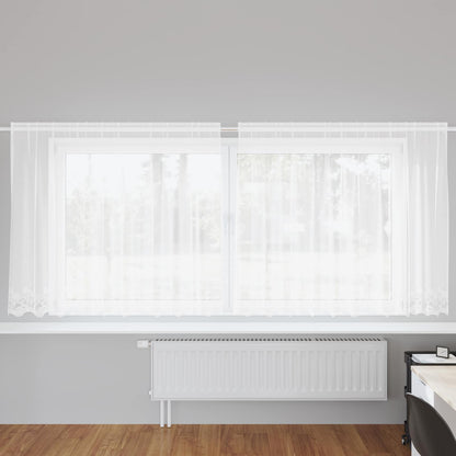 Tenda in Pizzo con tende Bianco 180 x 300 cm Poliestere | homemem39