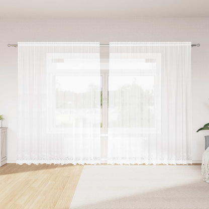Tenda in Pizzo con tende Bianco 200 x 300 cm Poliestere | homemem39