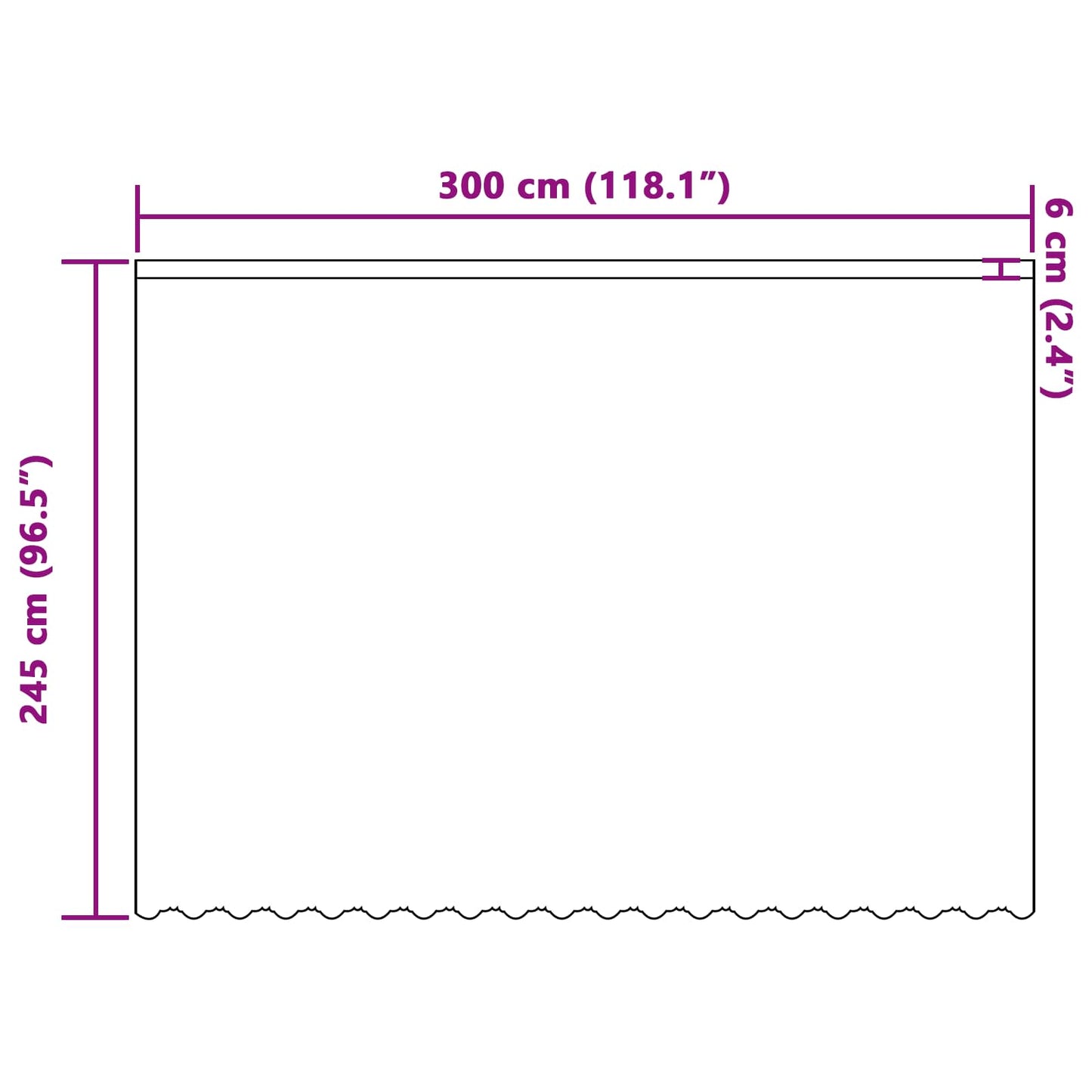 Tenda in Pizzo con tende Bianco 300 x 245 cm Poliestere | homemem39